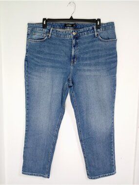 Lauren Ralph Lauren Womens Plus Size 20W Mid-Rise Blue Denim Jeans